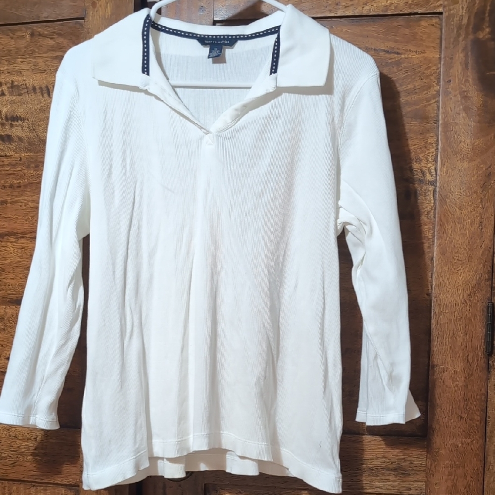 Tommy Hilfiger White 3/4 Sleeve T  Shirt XL